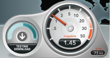 screenshot from speedtest.net